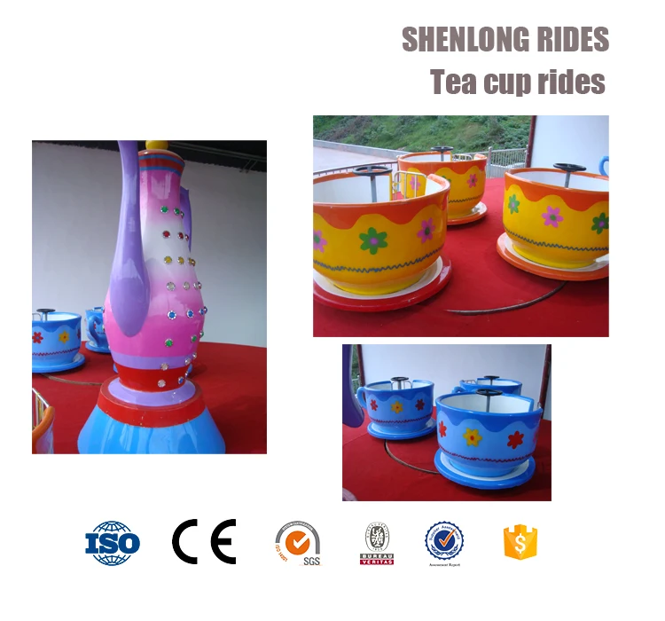 Indoor or Outdoor Tea Cup Carousel Rides 24 Seats Coffee Cups Rides for Sale 