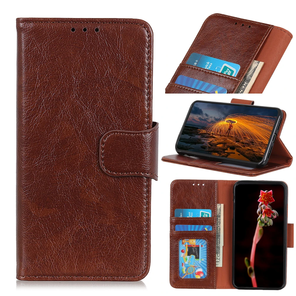 

Napa pattern PU Leather Flip Wallet Case For ZTE LIBERO 5G With Stand Card Slots, As pictures