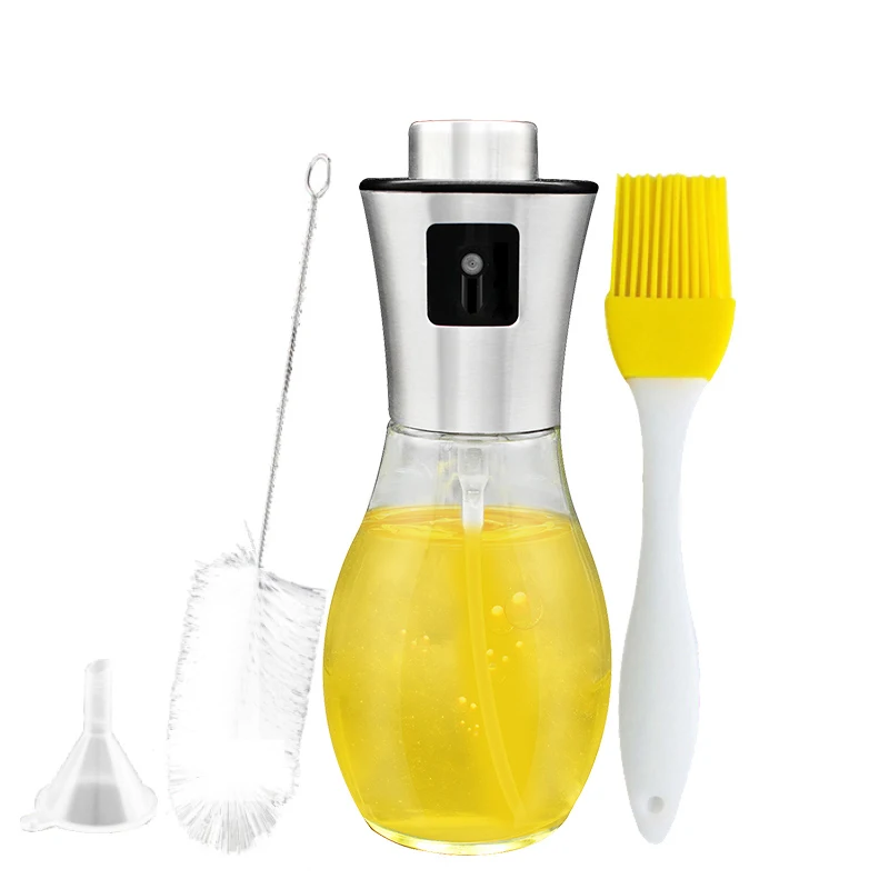 

2020 New Arrival 200ml Oil Sprayer Olive Oil Vinegar Dispenser Glass Bottle For Cooking