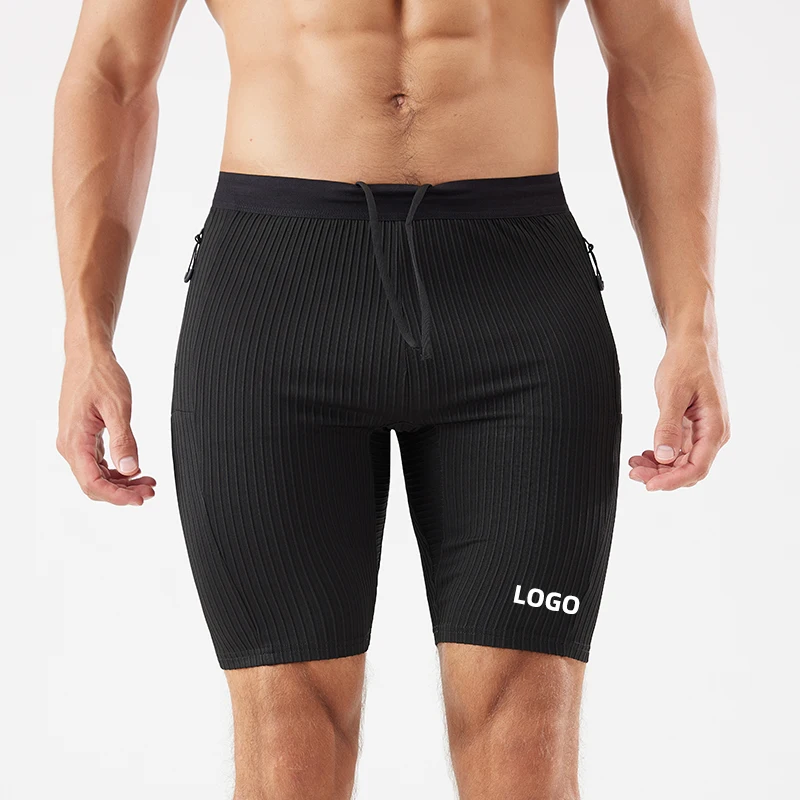 Men's Quick Dry Quarter Pants Sporty Elastic Breathable Basketball Training Compression Shorts Mid Solid Quick Dry Fitness