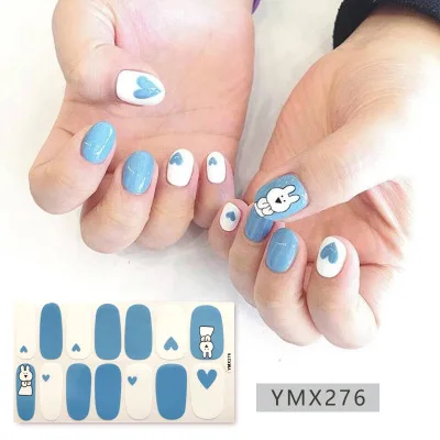 

YMX257-296 Hot Sale Self Adhesive Christmas Cartoon Acrylic Nail Art Stickers Non Toxic Nail Wraps