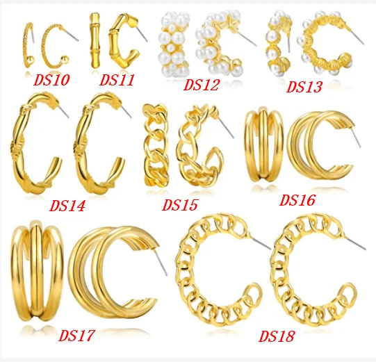 

Brass Chunky Hoop Earrings For Women Small Big Circle Earring Hoops Huggie circle hoops earrings, Picture