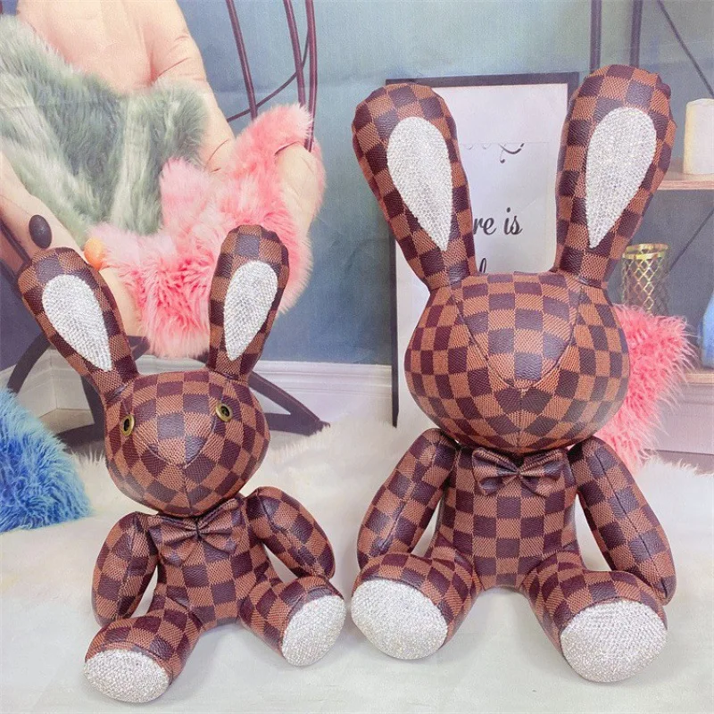 

Romantic Gifts Plush Stuffed Animal Toys Cute Leather Bunny Rabbits with Long ears