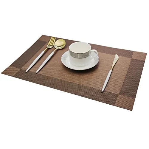 

PVC Pressed Vinyl Metallic Placemats Wedding Accent Centerpiece Placemats Cutwork Decorative Dinning Table Mats, Customized color