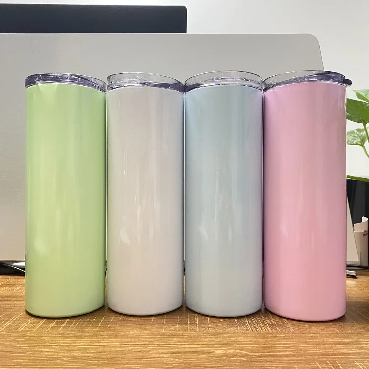 

Wholesale 20oz Straight Sublimation Stainless Steel Tumbler Sliding Lid Glow in the Dark Sublimation Tumbler