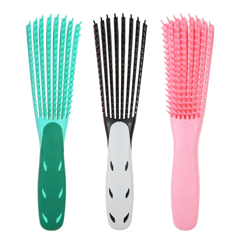 

Wholesale custom logo products eight rows detangling massage detangle hair brush for curly hair, Customized color