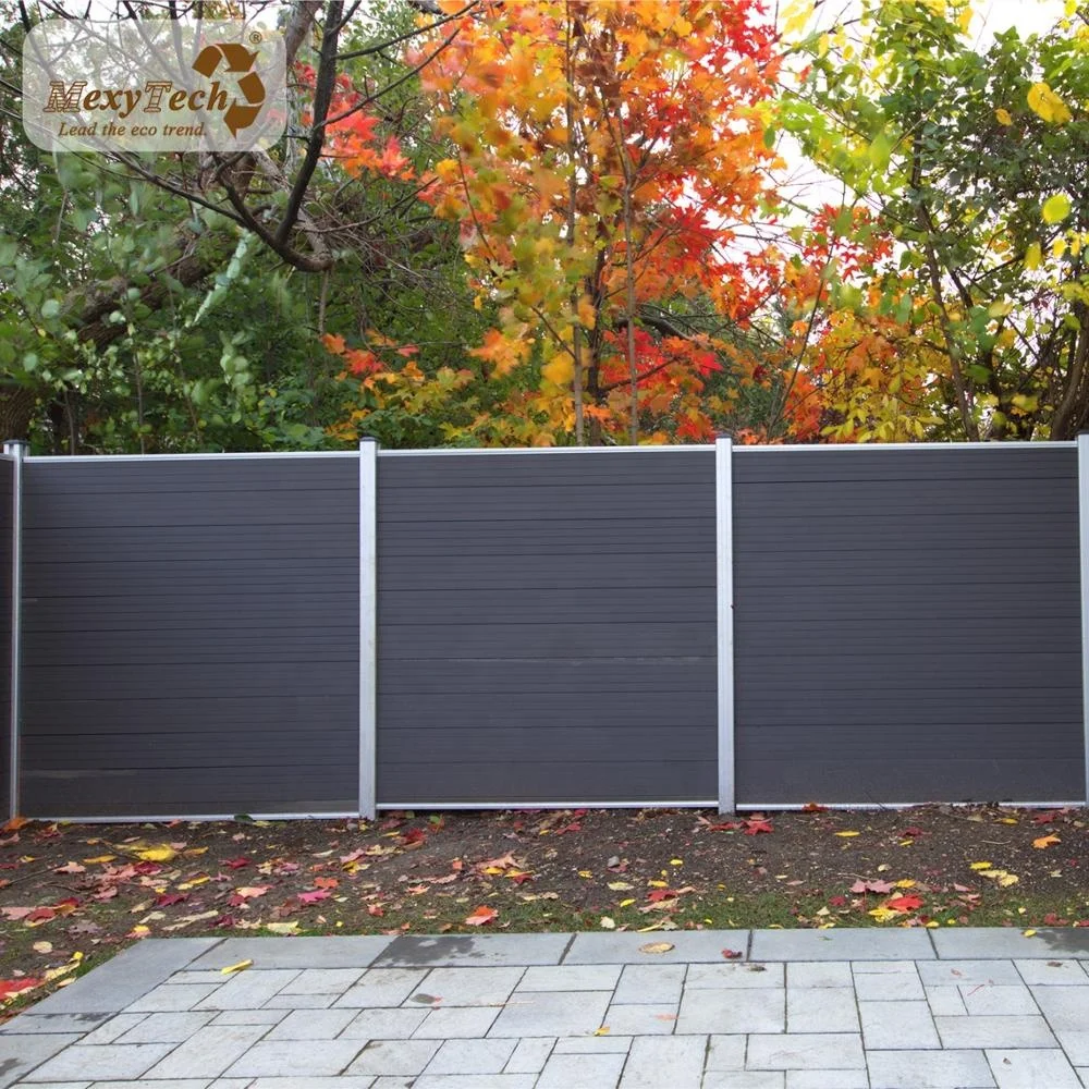 

outdoor decorative modern garden fence plastic composite, Coffee,teak,dark grey