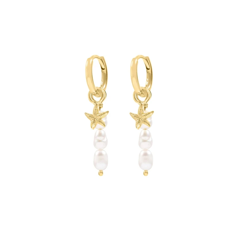 

ROXI 2021 NEW 925 sterling silver French Light Luxury retro fashion pearl starfish pendant earrings