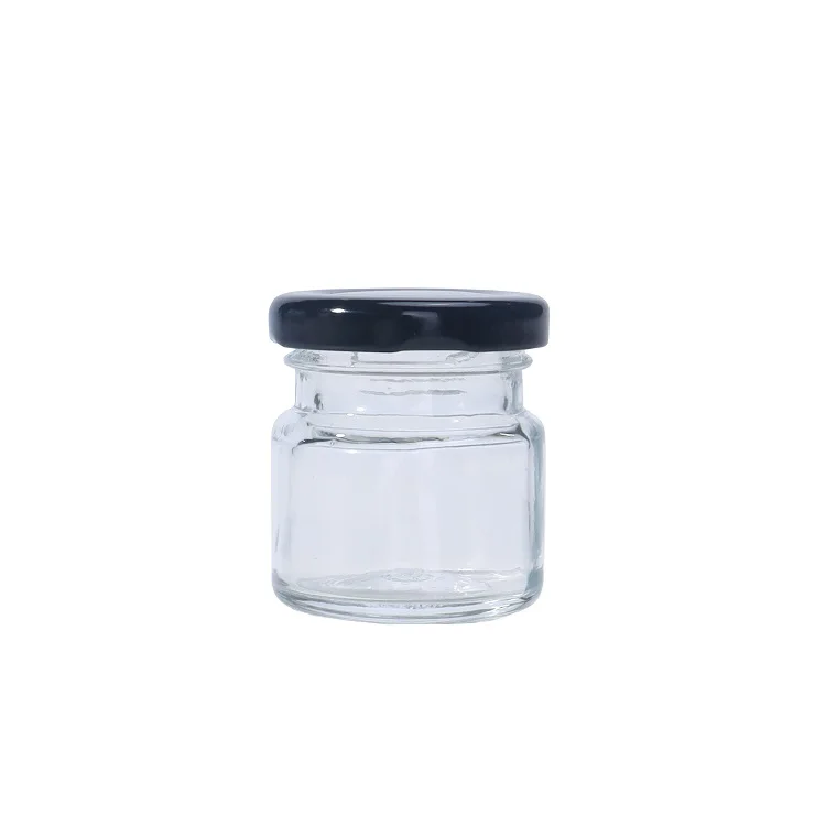 

1 oz 1.5 oz 2 oz Mini honey jam canning glass bottle jars with metal screw lid, Clear