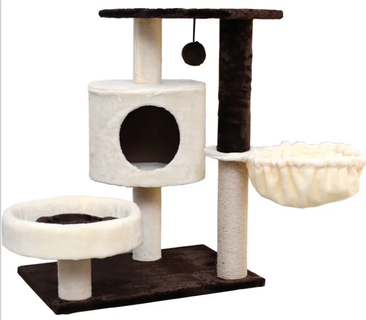 

Cat climbing frame pet bed tree integrated cat toy cat platform grabbing post, As picture