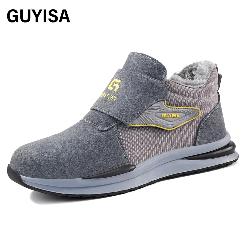 GUYISA Winter Style Thickened Insulation 10KV Safety Shoes Anti-puncture Rubber Outsole Safety Shoes