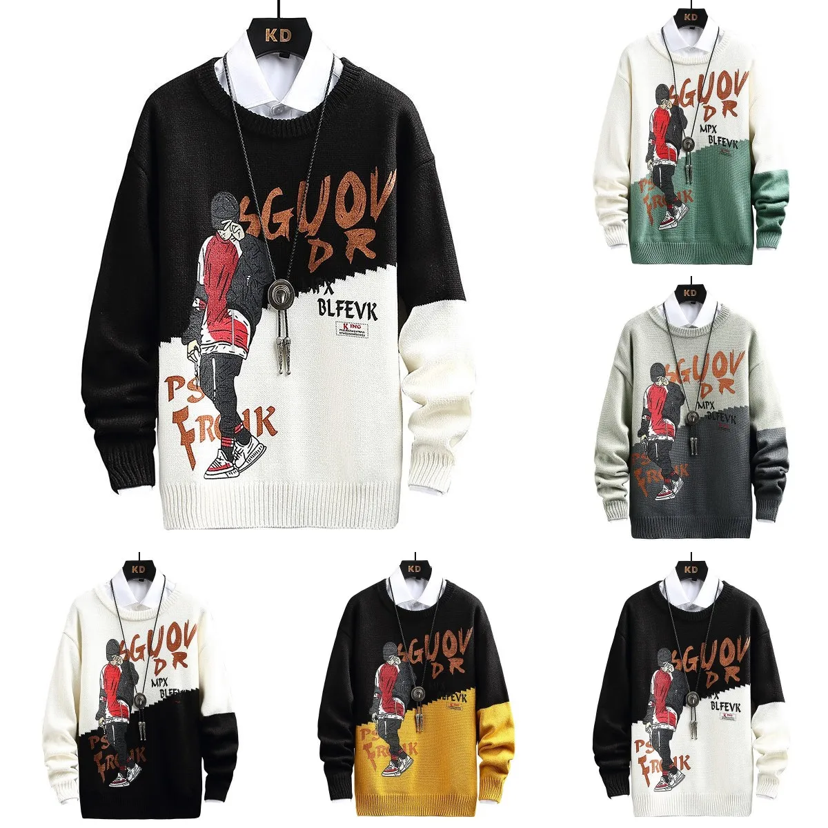 

Men's clothing factory wholesale men's long sleeve cotton sweaters winter pullovers stock men's sweaters