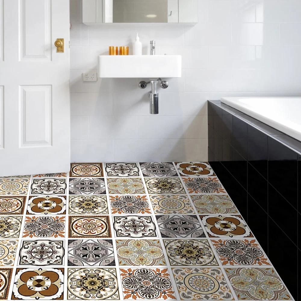 

Matte Film Bohemia Style Tile Sticker Bathroom Home Decor Wallpaper Peel & Stick Waterproof Wall Sticker