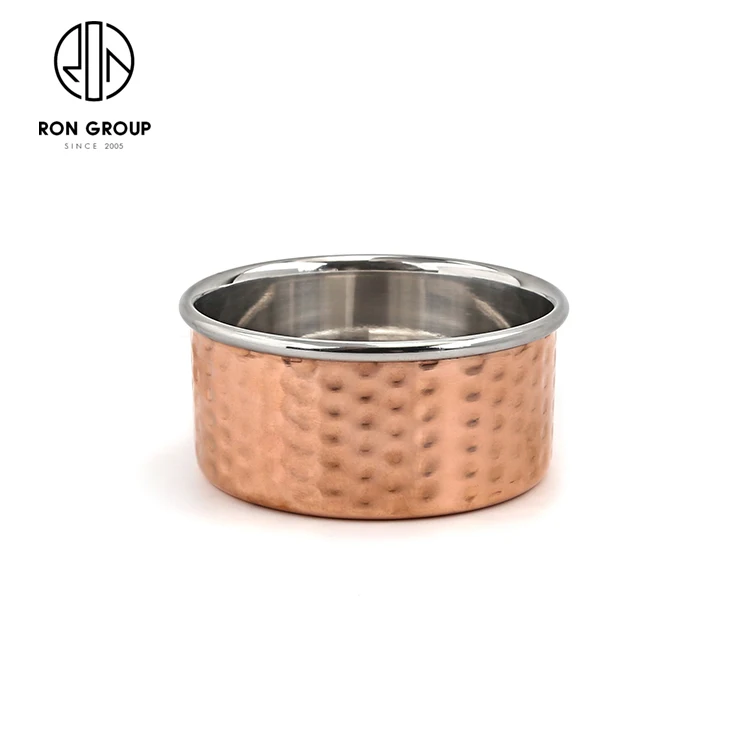 

Hot Sale Restaurant Copper Coated Double Layer Stainless Steel Sauce Cups, Copper, silver