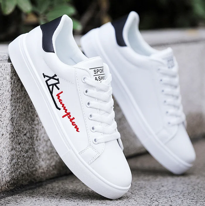 

2021 new fashion design man shoes Lace-up white casual men latest shoes