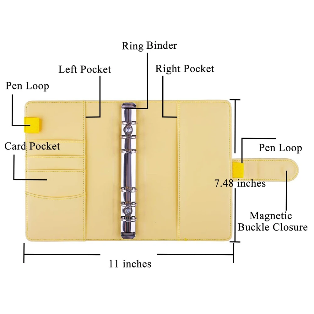Custom Pu Leather Budget Binder Office Supplies Notebook Planner Cover