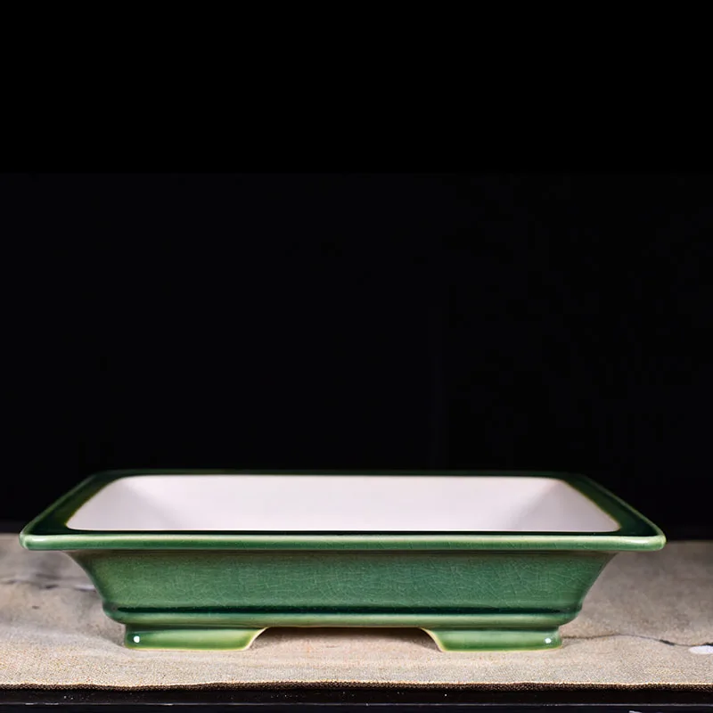

Modern style small square potted pot Green plant bonsai pot Ceramic flowerpot for garden decoration Yixing China