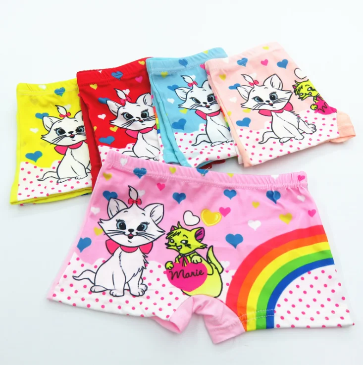cartoon cat milk silk children's underpants 3D printing high quality kids girl panties