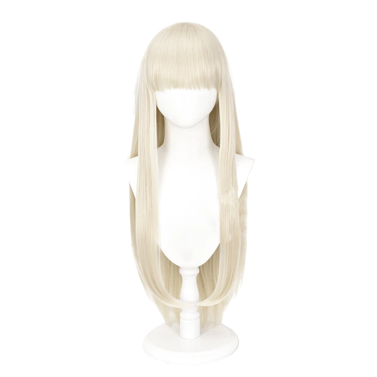 

Milky Golden Long Straight Wavy Synthetic Hair Natural Japanese Cosplay Party Comic Exhibition Wigs 30 Inch, Pic showed