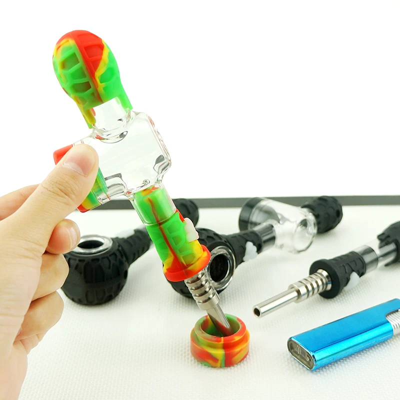 

Factory direct sell silicone Nector Collector kit Concentrate smoking Pipe with Titanium Tip