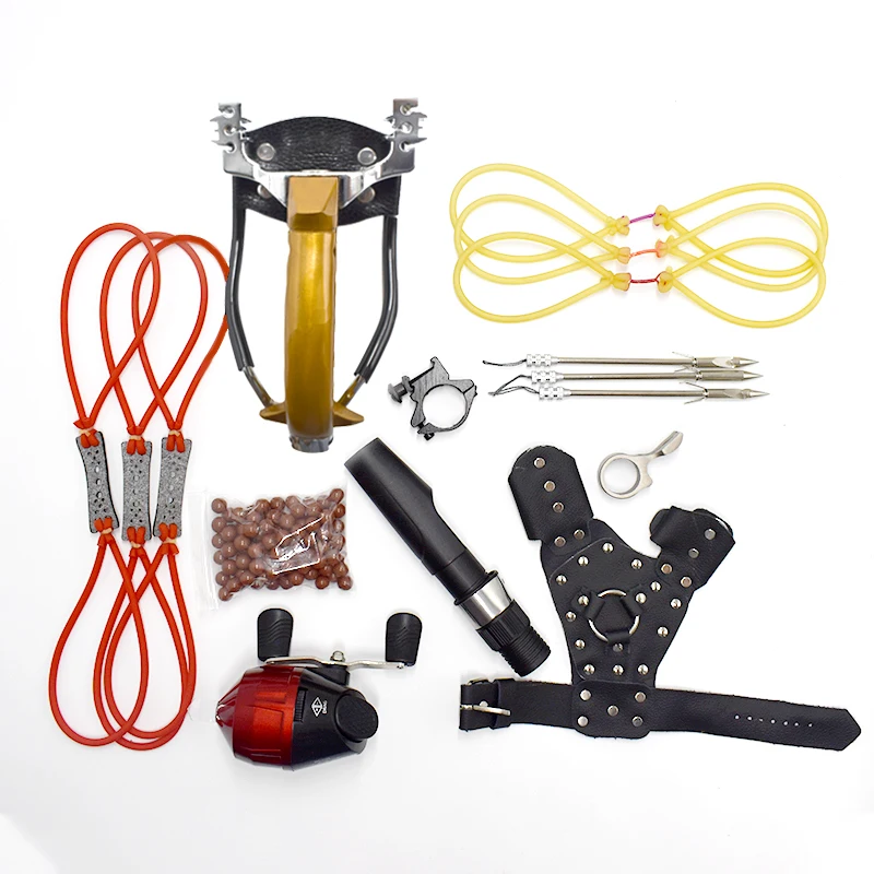 

Slingshot with flat rubber band slingshot hunting shooting