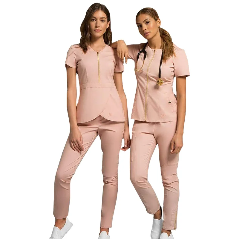 

2021 Wholesale Top Quality Nurse Uniform Medical Scrub Spandex Stretch Fashionable Uniformes Medico Scrubs Uniforms, Customized