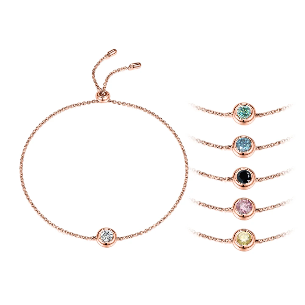 

Abiding Jewelry Professional Factory Wholesale Rose Gold Plated 925 Silver Real VVS Moissanite Diamond Bracelets