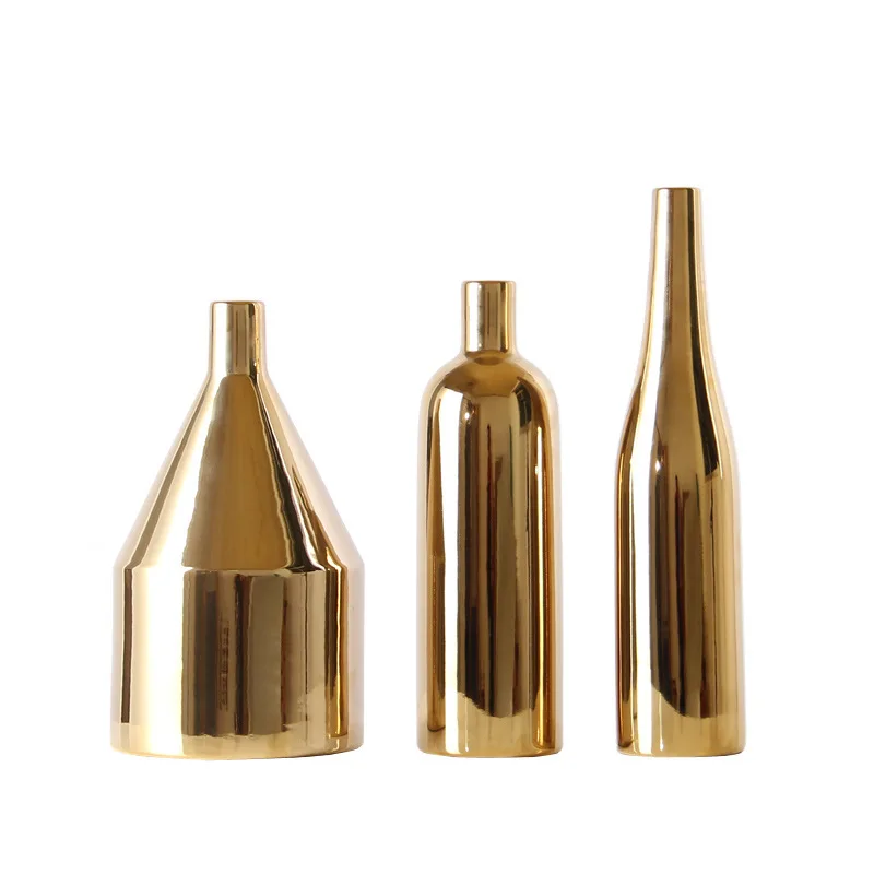 

Ceramic Gold Vase for Home Decoration