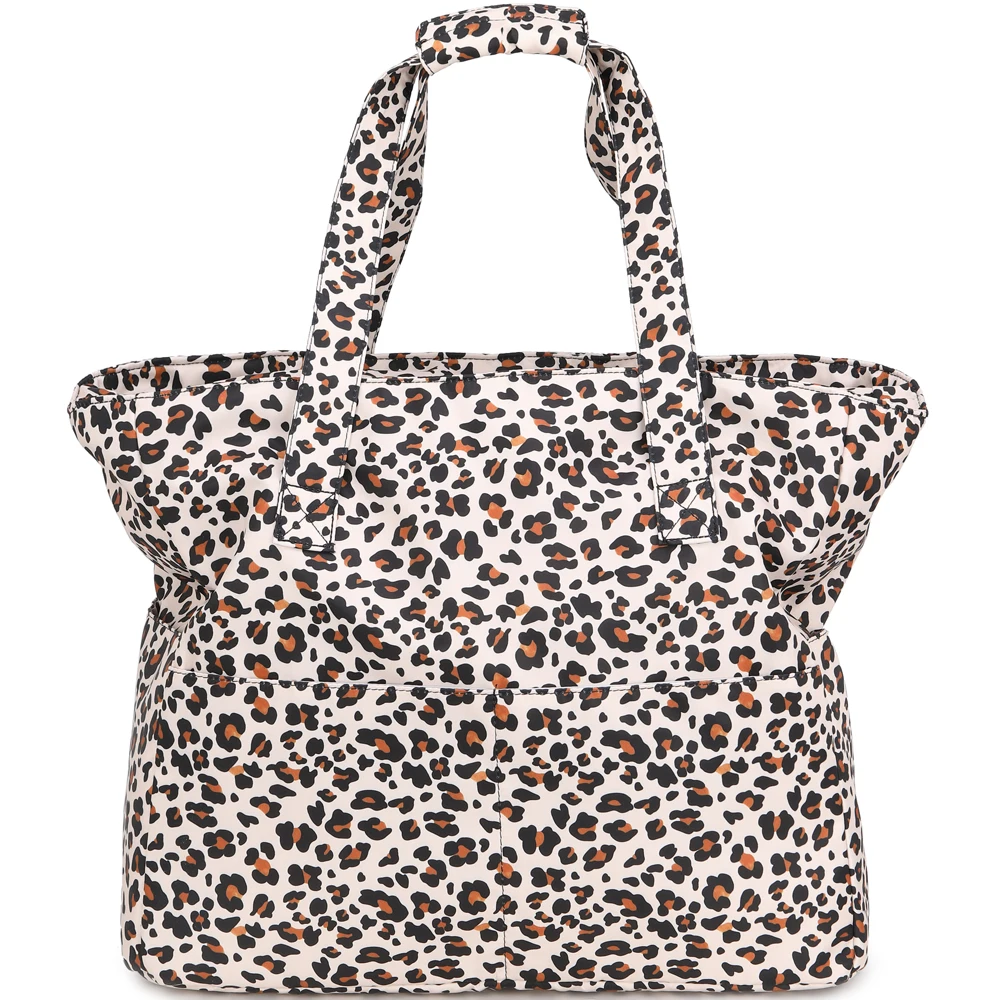 

Leopard Fashion Waterproof lining Shoulder Straps Multiple Pockets for Storage Large Beach Bag