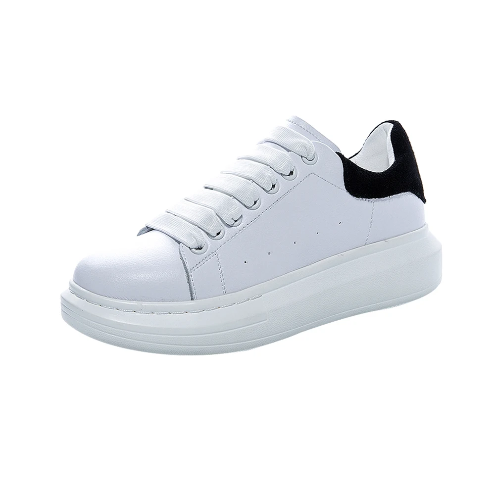 

2021 New Arrival Comfortable Fitting PU Women's Sneaker White Casual Shoes men's leather casual sport shoes