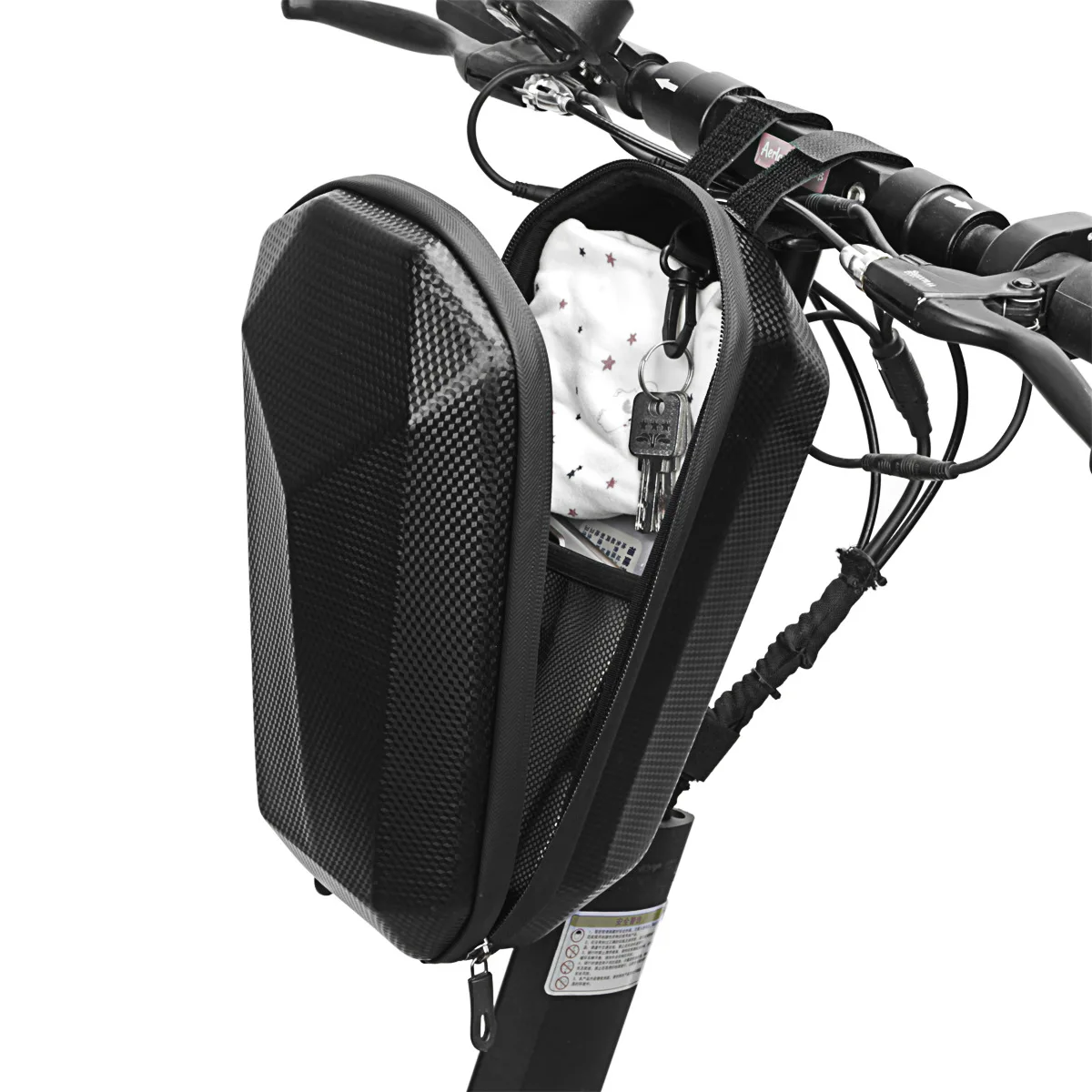 

EVA Hard Shell Cycling Bike Front Frame Head Carrying Pack Case Waterproof Electric Scooter Handlebar Storage Bag, Black