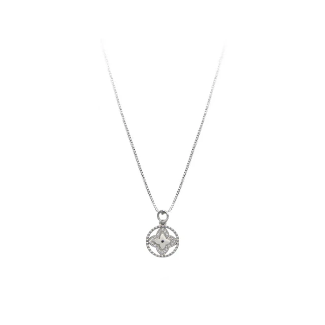 

Trendy Jewelry Silver Flower Circle Chain Necklace for Women Gift Party Wedding