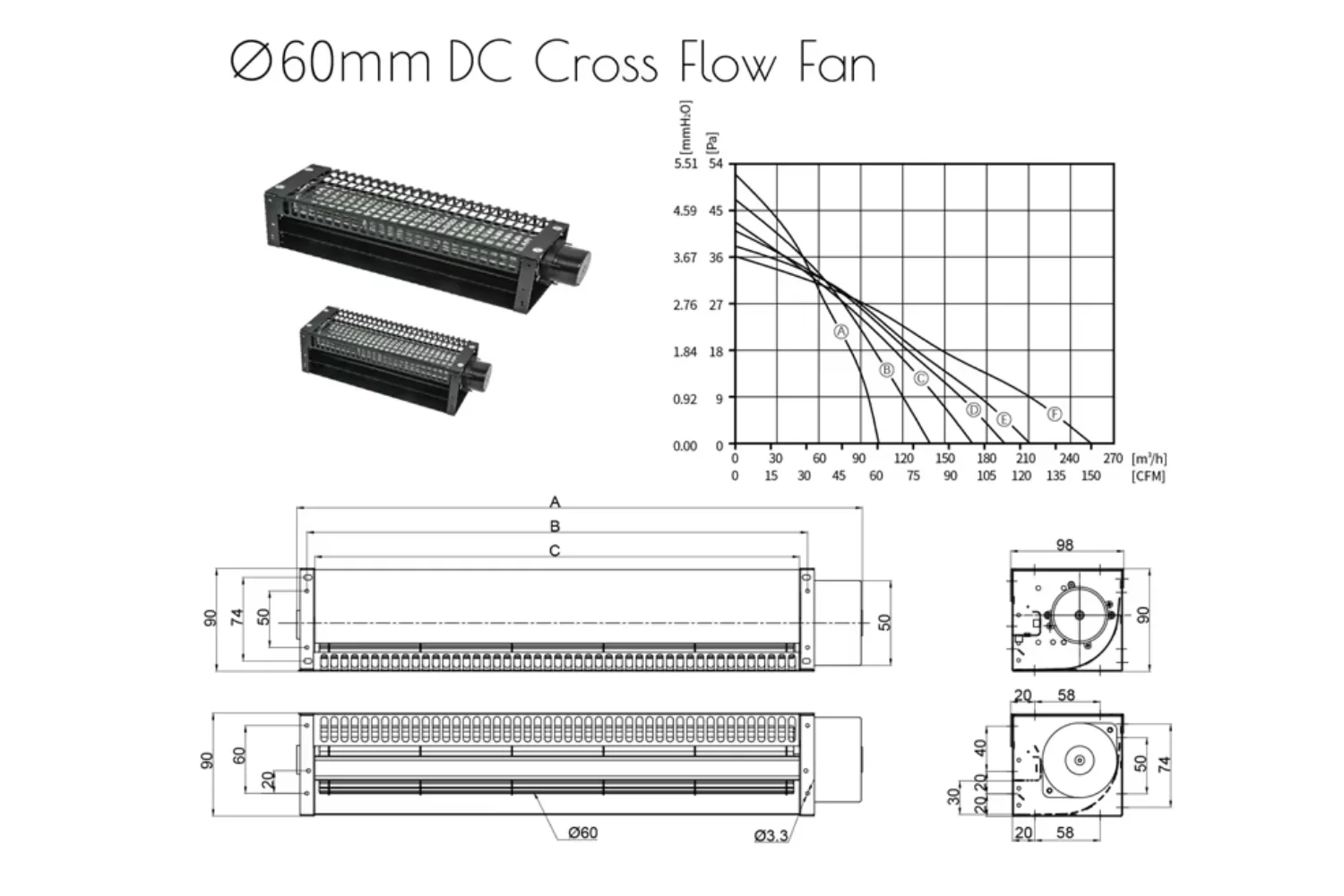 Cross Flow Fan, 24V, Tangential - detail 12