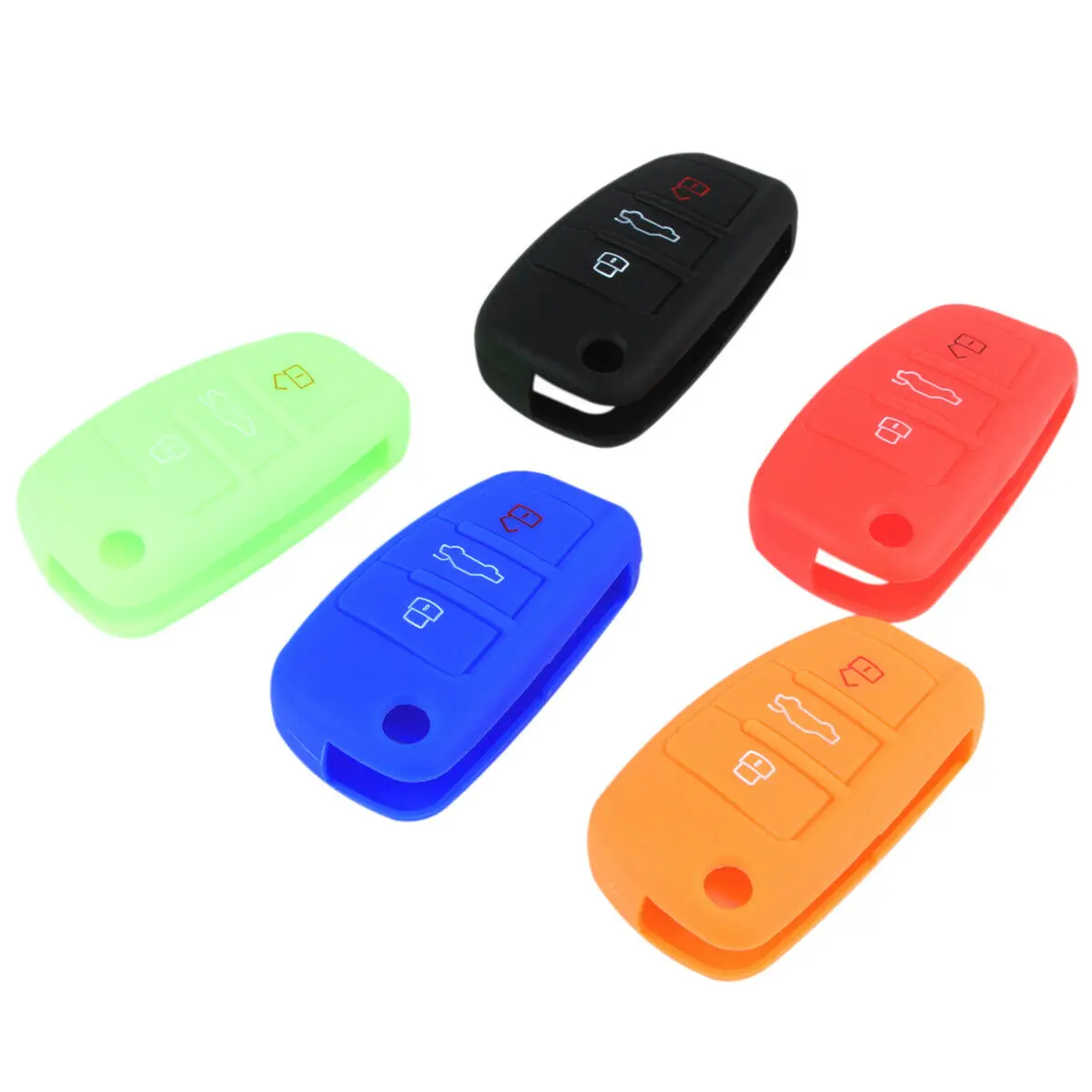 Remote Fob Silicone Car Key Cover Shell Case For Vw Ford Chevrolet
