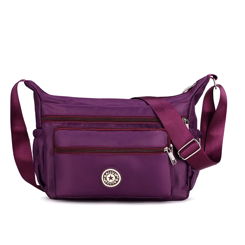 

Large capacity waterproof nylon cloth bag middle-aged and elderly travel mother bag versatile leisure printed messenger single, Customizable