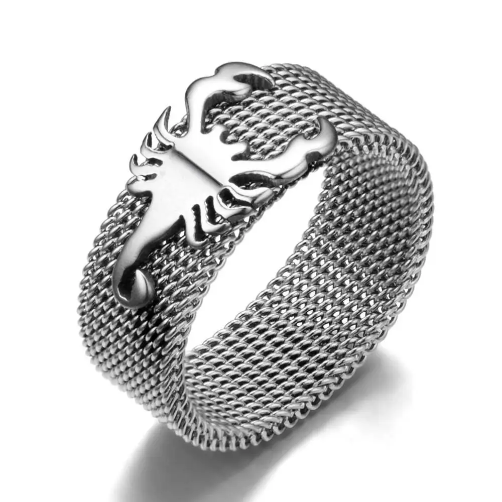 

Simple Titanium Steel 8mm Scorpion Ring