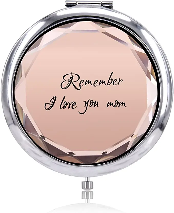 

Crystal Silver Custom Compact Mirror With Logo Professional Handheld Decorative Foldable Pocket Mirror Souvenir, Colorful