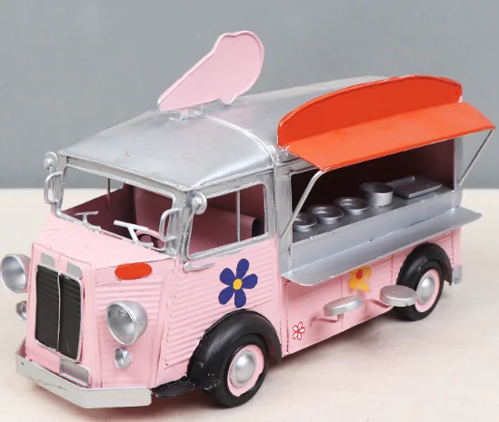 

Ice cream bus scale model toy bus for handmade gifts, Gold