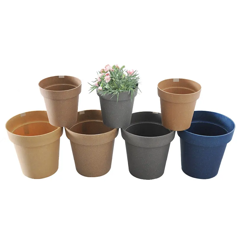 

High Quality Factory Price Bamboo Fiber Garden Home Decoration Nursery Plastic Colored Bio Plant Pots For Succulent, Customized color