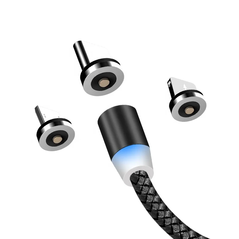 
6ft 3 in1 360 degree Rotation magnetic charge cable phone accessories usb cable magnetic charger fast charging for mobile phone 