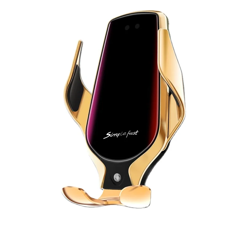 

Hot Sell R3 Smart Sensor 10w Car Wireless Charger For Cell Phones Automatic Clamping Qi Wireless Charger Car Phone Holder, Black,gold,sliver