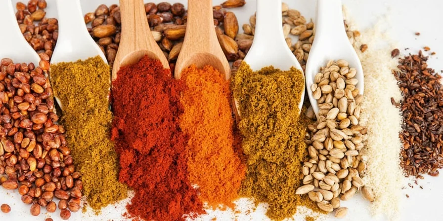 Colorful spices in a bowl