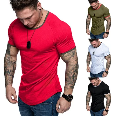 

The new summer 2020 loose men's short-sleeved T-shirt plus large size Korean version half sleeve round neck men's half sleeve tr