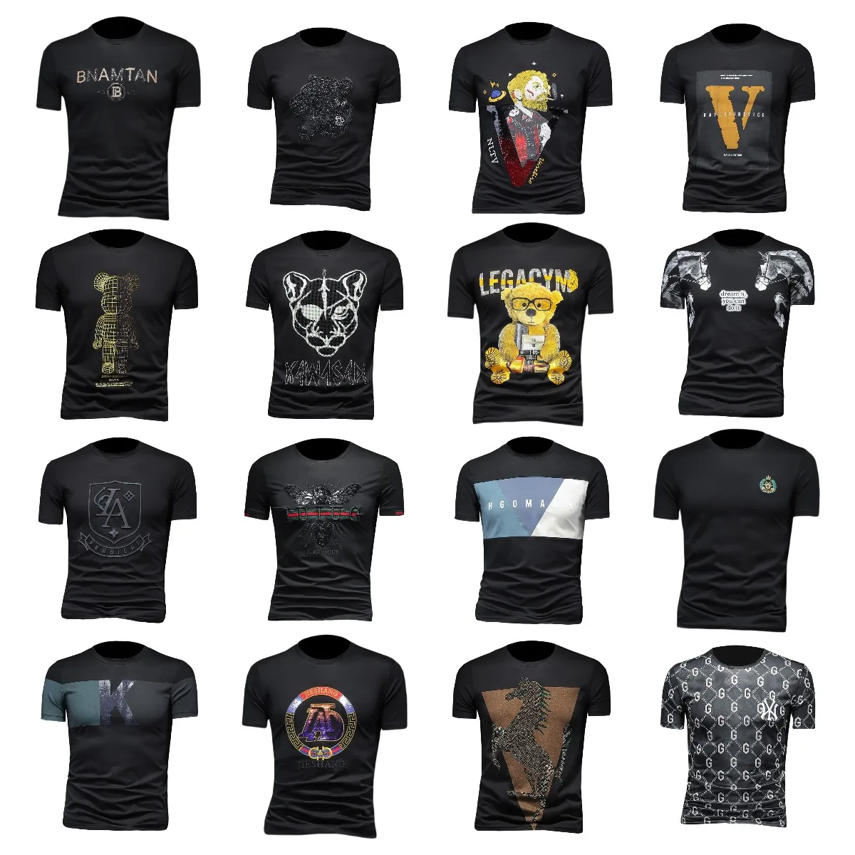 

Factory selling personality short sleeve t - shirt men's ice mercerized cotton T - shirt cool comfortable breathable wholesale m