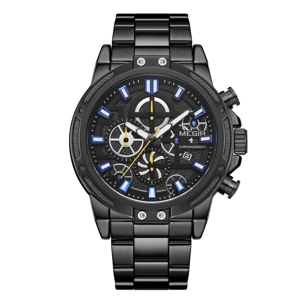 

Sport Watches Men Best Selling Chronograph Dial Men Quartz Wristwatches Black Watch For Men