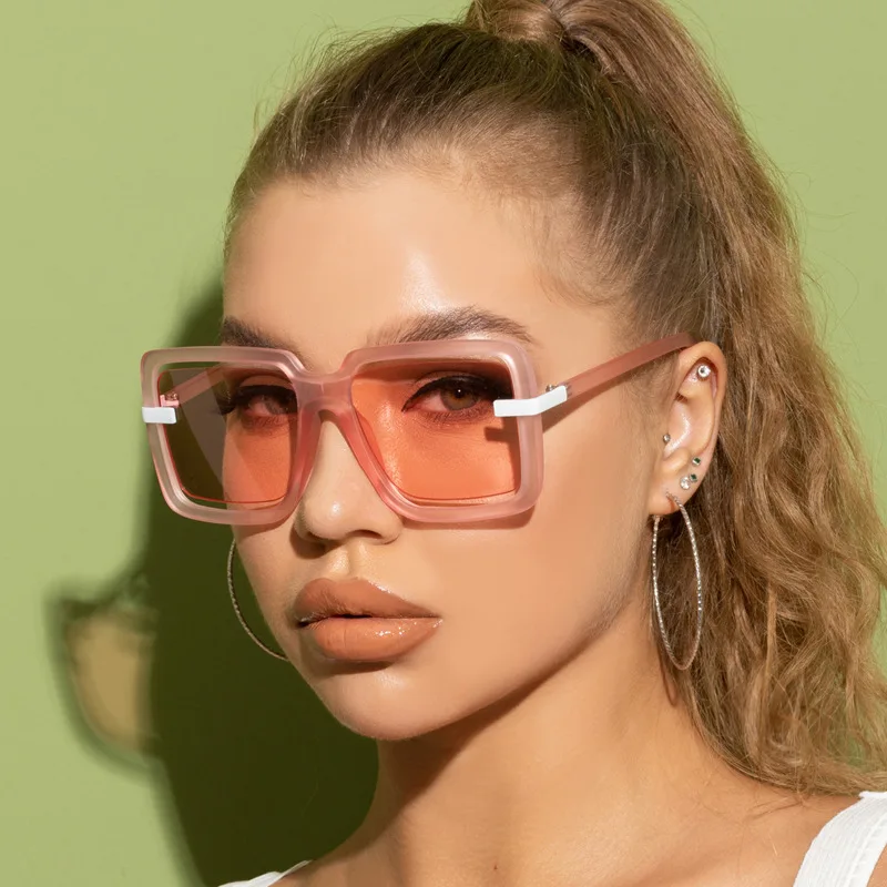

Custom Logo Hollow Out Frame Square Sun shades New style personality Luxury UV400 Brand Candy Colorful Sun Glasses Shades