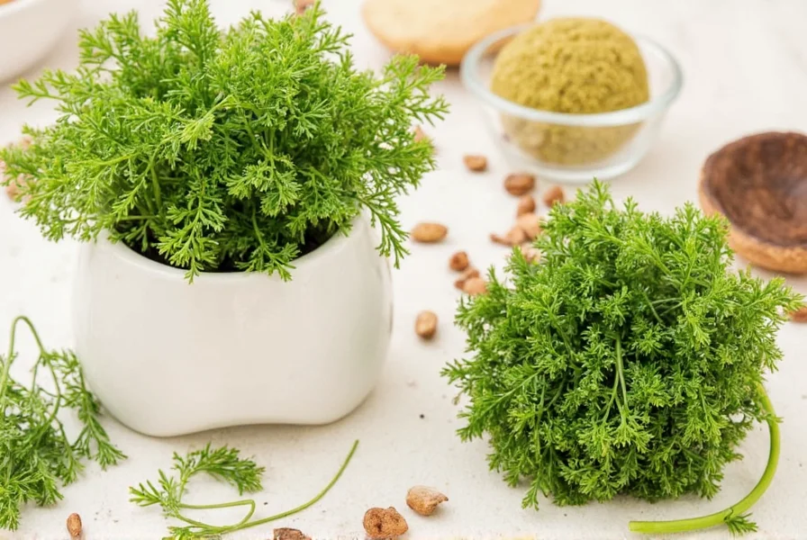 Cilantro bunch on cutting board