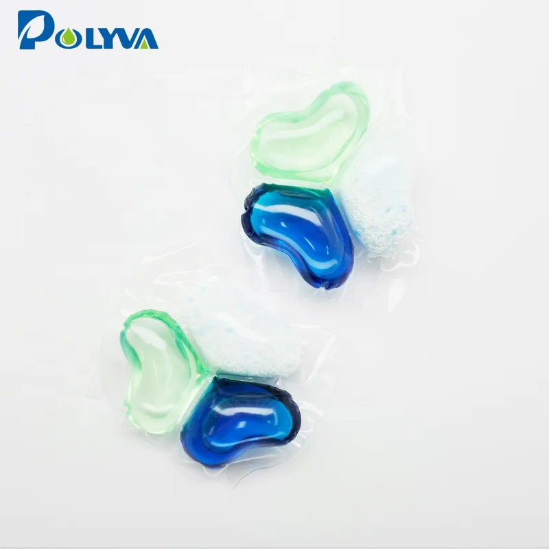 

Polyva supplier water soluble washing pods 3in1 liquid detergent laundry soap for washing clothes, Customized color