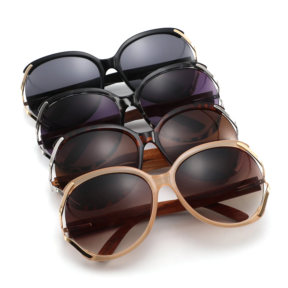 

CONCHEN eco bamboo wood polarized uv400 sun glasses oversized women sunglasses for women