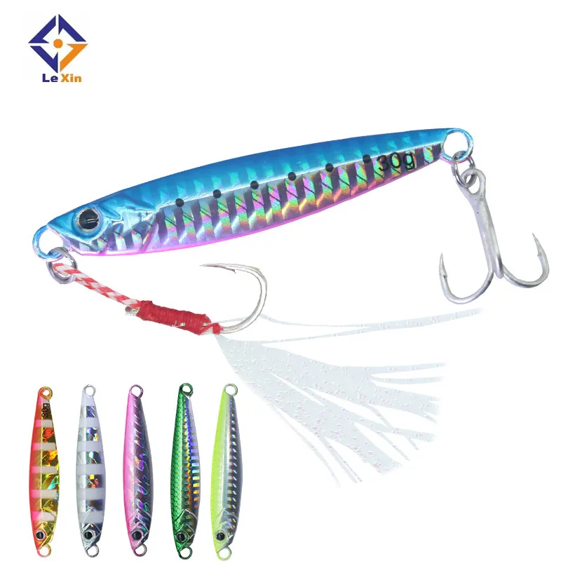 

Slow Fall Pitch Fishing Lures Jig Sinking Lead Metal Flat Jigs Jigging Lure 20g 30g 40g For Squid Snapper Tuna, 6 colors